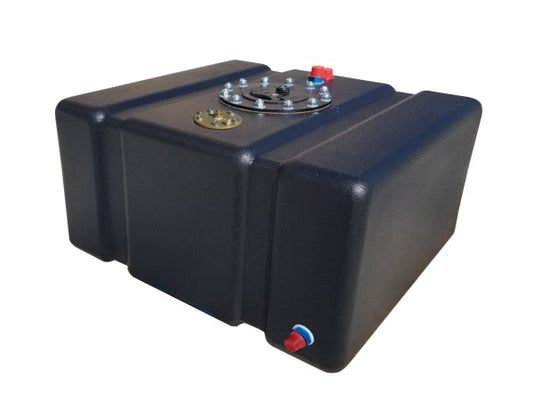 12 GALLON POLYETHYLENE FUEL CELL 17.5x16x10 WITH 0 to 90 OHM SENDING UNIT FLAT BOTTOM